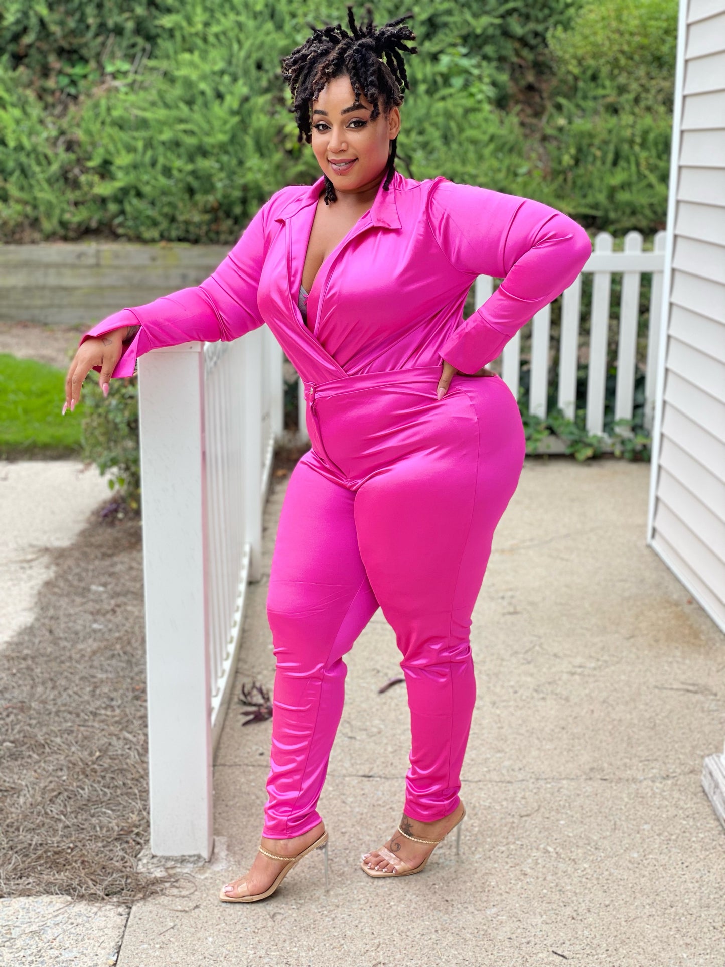 Pink Venom Body Suit Pants Set